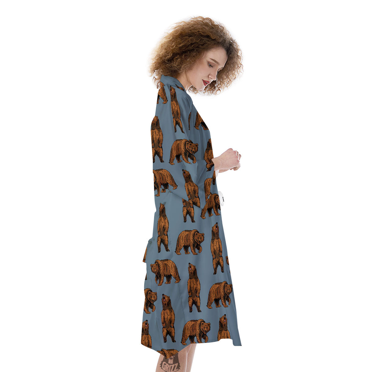 Grizzly Bear Print Pattern Kimono-grizzshop