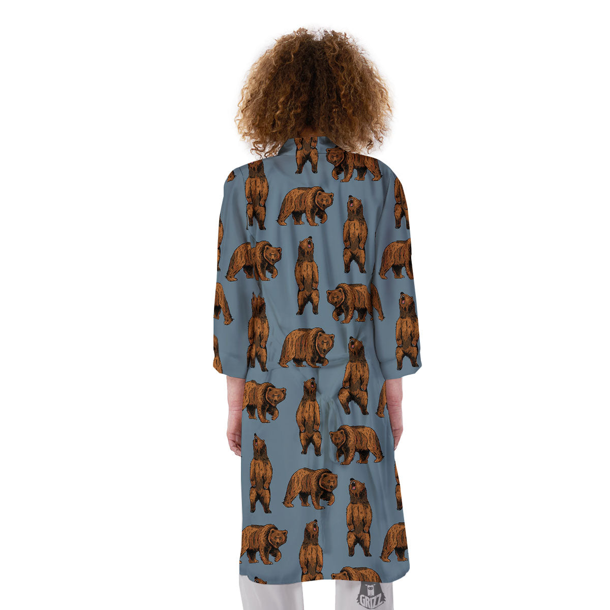 Grizzly Bear Print Pattern Kimono-grizzshop