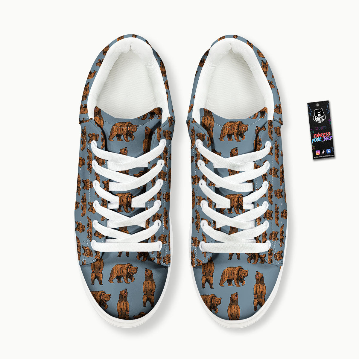 Grizzly Bear Print Pattern Platform Shoes-grizzshop