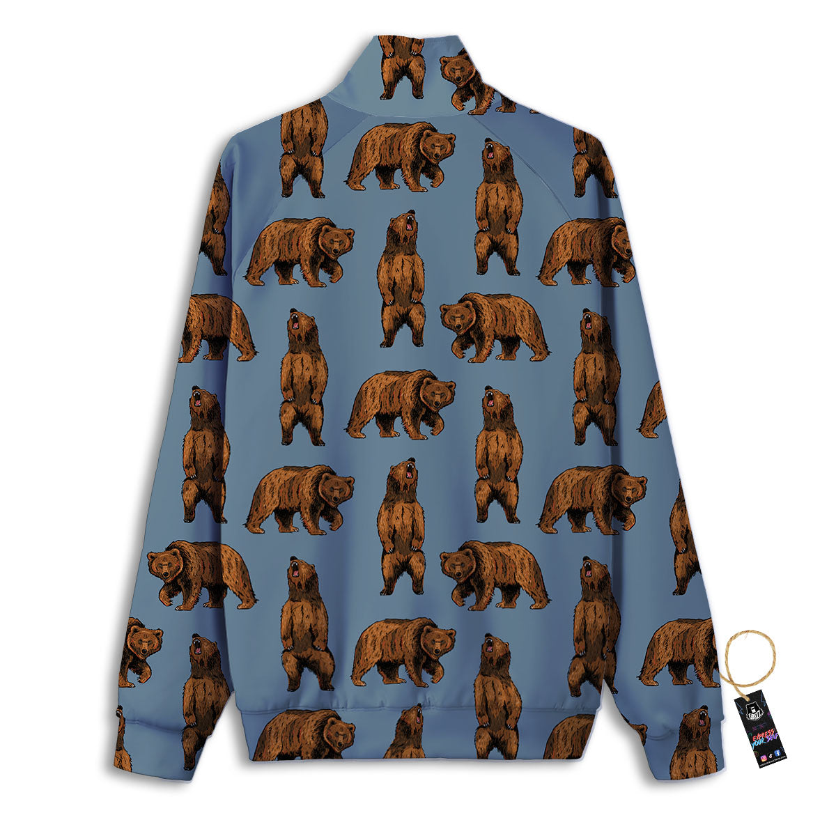 Grizzly Bear Print Pattern Track Jacket-grizzshop