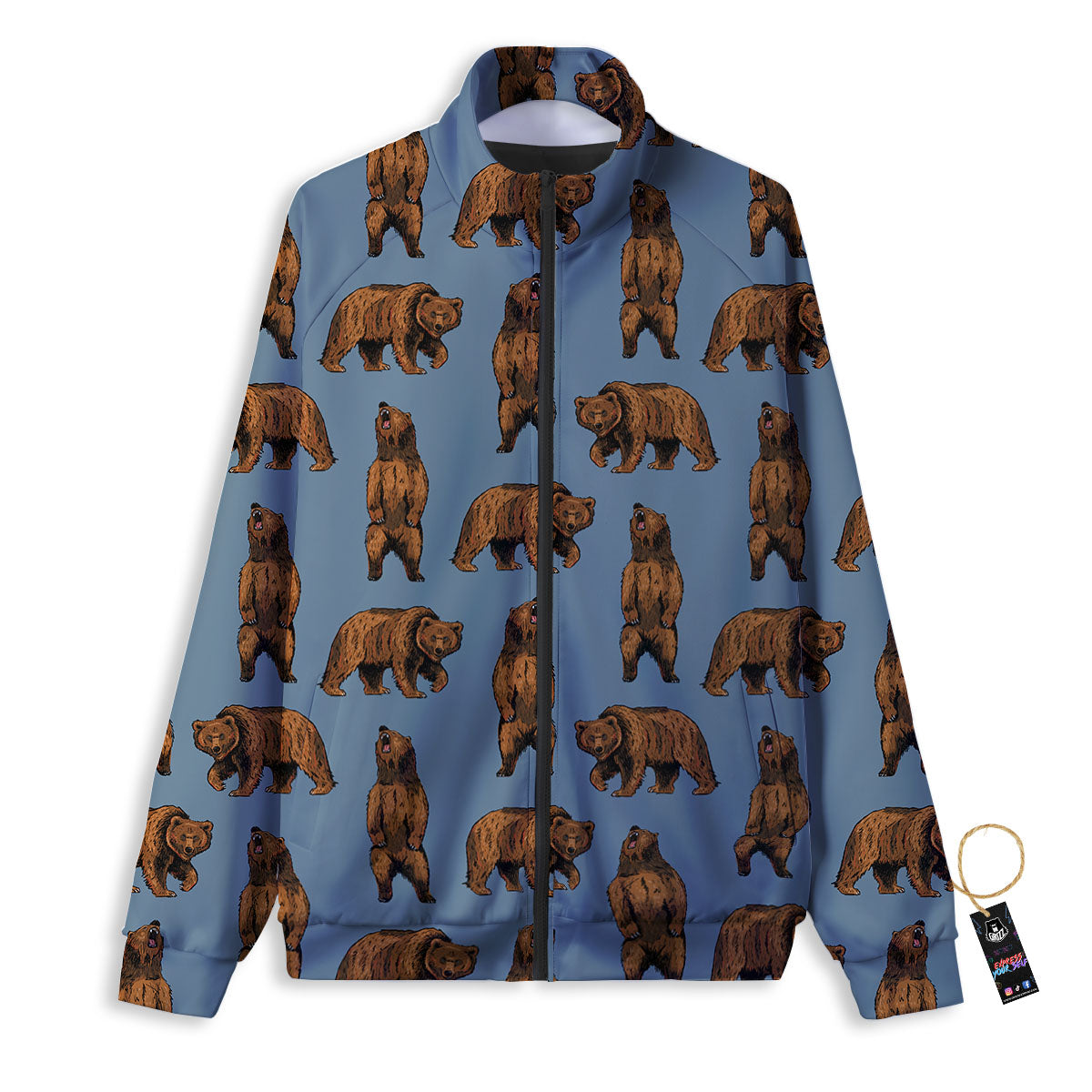 Grizzly Bear Print Pattern Track Jacket-grizzshop
