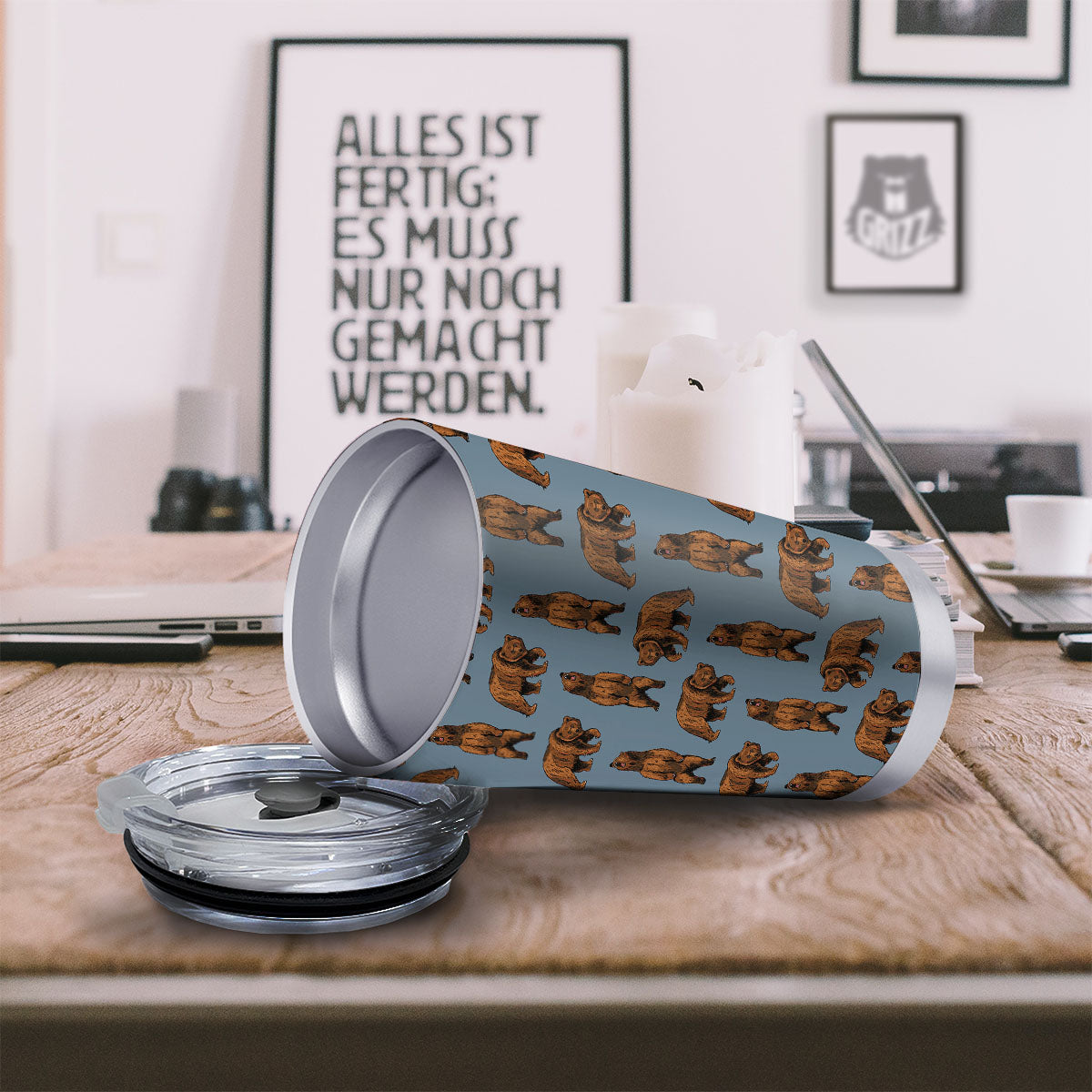 Grizzly Bear Print Pattern Tumbler-grizzshop