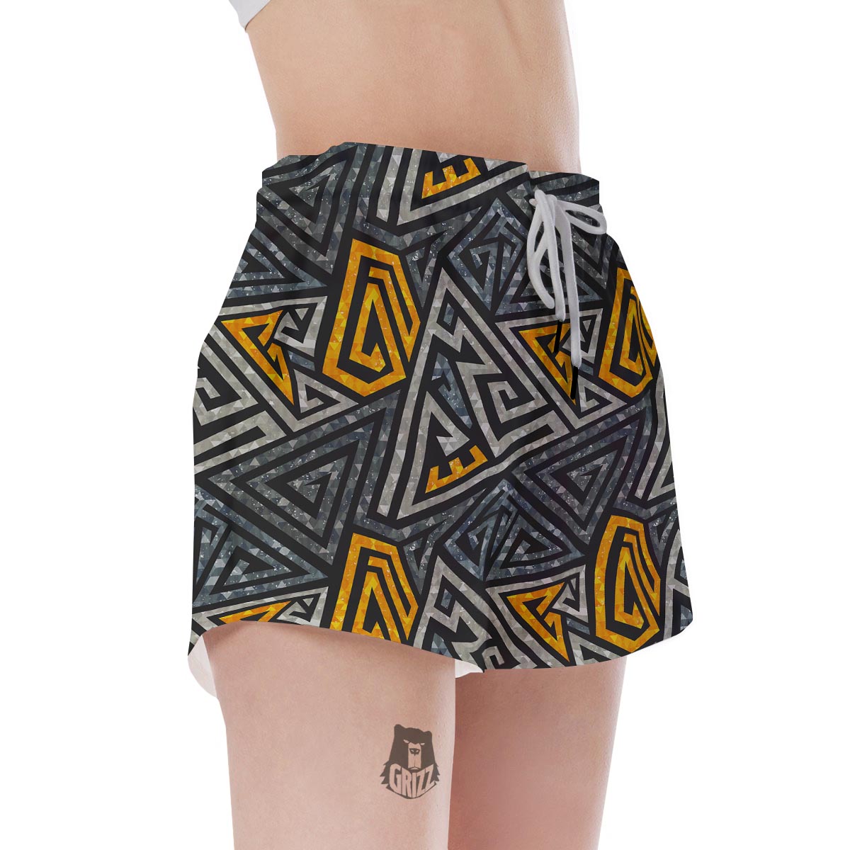 Grunge Geometric Triangle Women's Shorts-grizzshop
