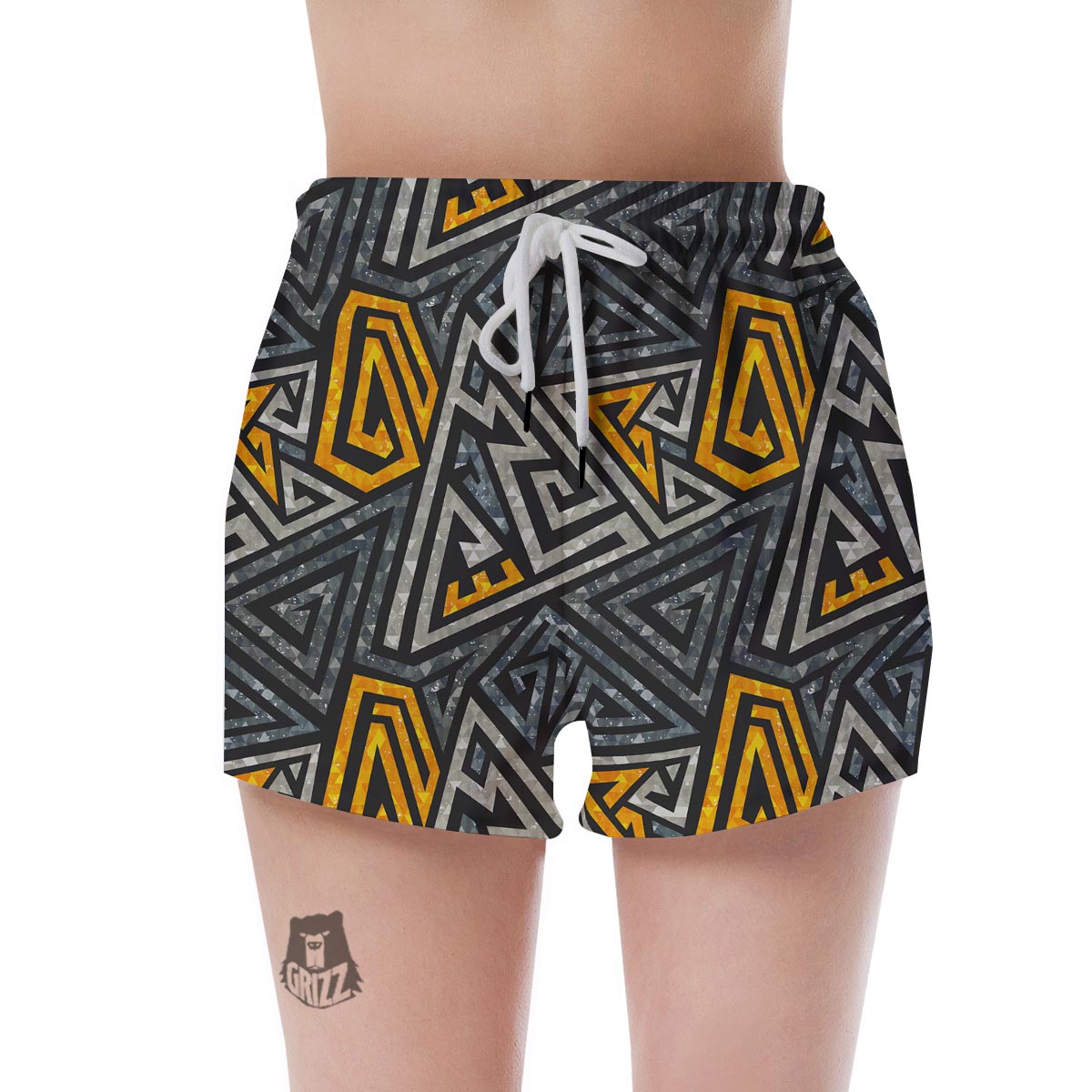 Grunge Geometric Triangle Women's Shorts-grizzshop