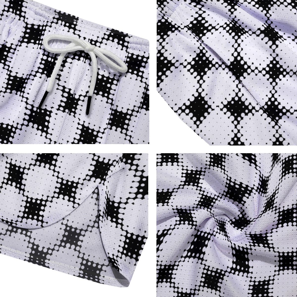 Grunge Halftone Black And White Dots Print Pattern Men's Running Shorts-grizzshop