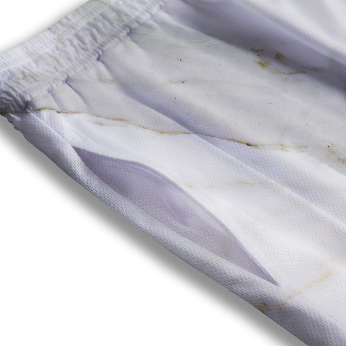 Grunge Marble White Print Pattern Mesh Shorts