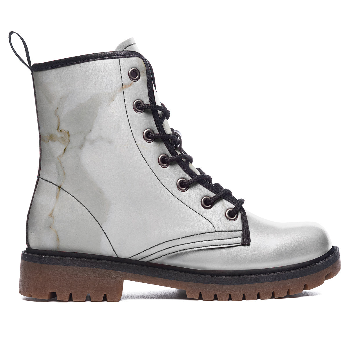 Grunge Marble White Print Pattern Work Boots-grizzshop