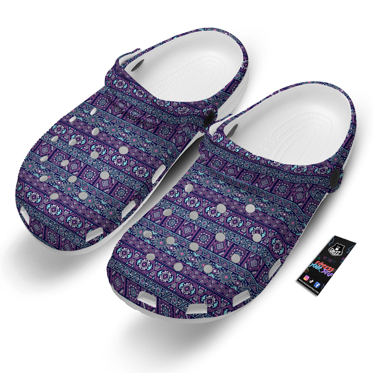 Grunge Trippy Ethnic Aztec Print Clog-grizzshop