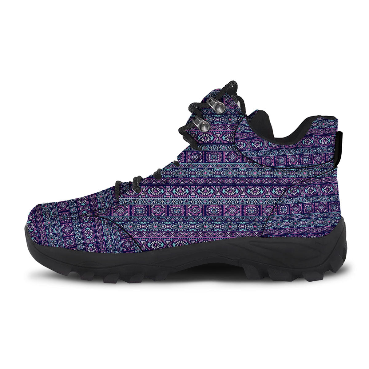 Grunge Trippy Ethnic Aztec Print Hiking Shoes-grizzshop