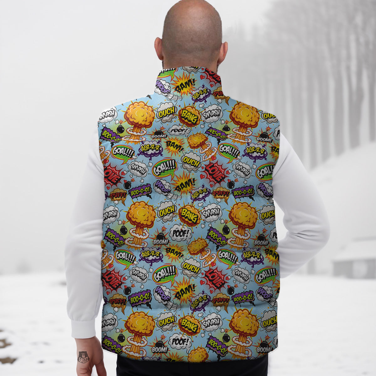 Guinea Pig Print Pattern Down Vest-grizzshop