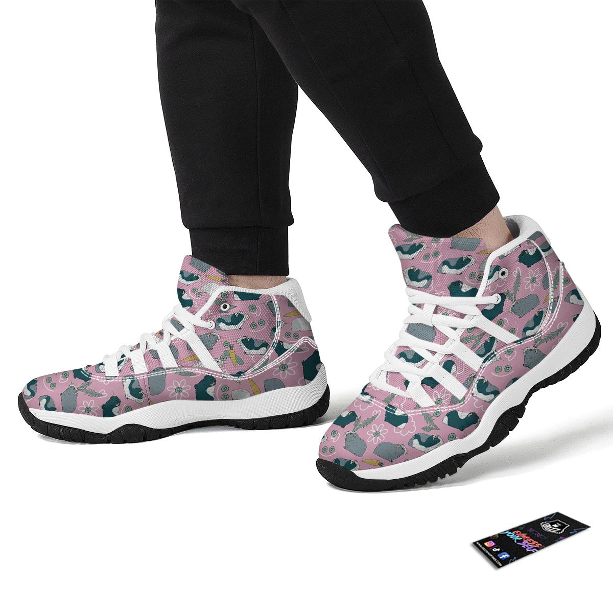 Guinea Pig Print Pattern White Bball Shoes-grizzshop