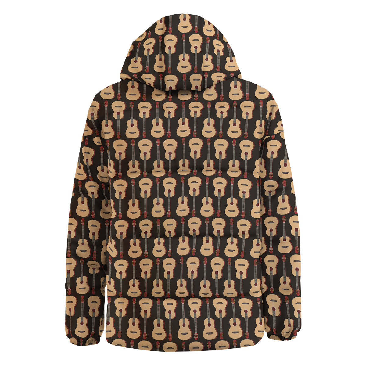 Guitar Acoustic Print Pattern Down Jacket-grizzshop
