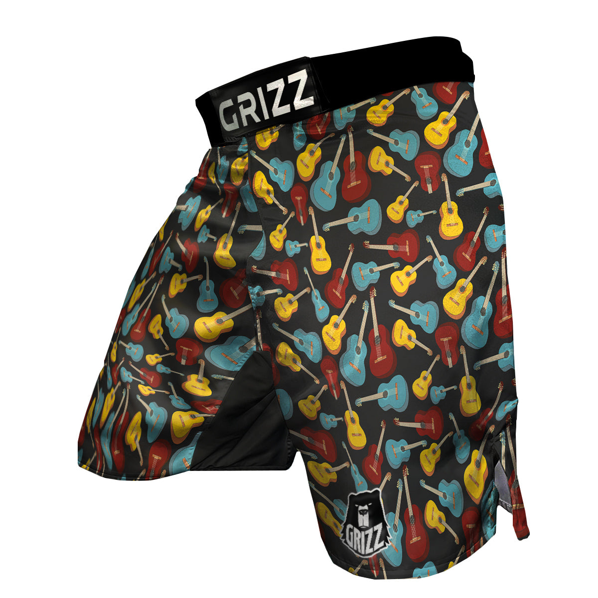 Guitar Pattern Print MMA Shorts-grizzshop