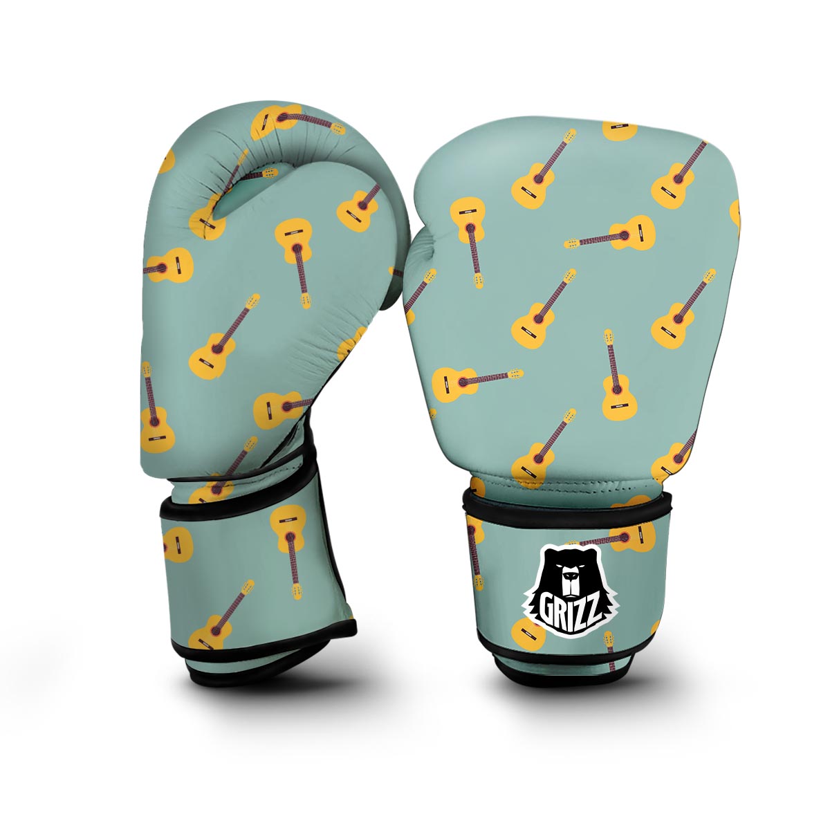 Guitar Print Pattern Boxing Gloves-grizzshop