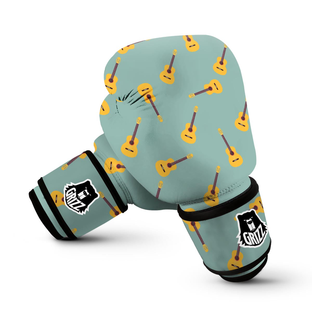 Guitar Print Pattern Boxing Gloves-grizzshop
