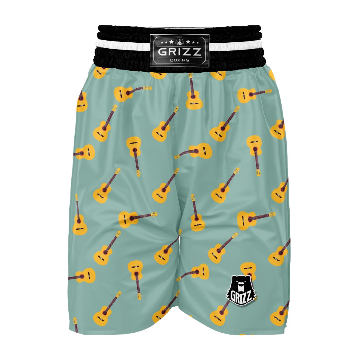 Guitar Print Pattern Boxing Shorts-grizzshop