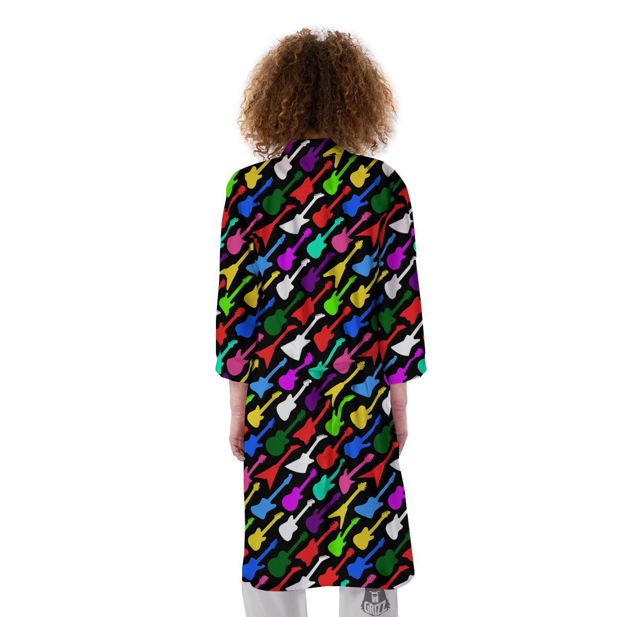 Guitars Colorful Print Pattern Kimono-grizzshop