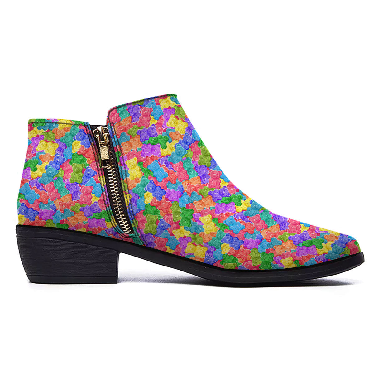 Gummy Bear Colorful Print Ankle Boots-grizzshop