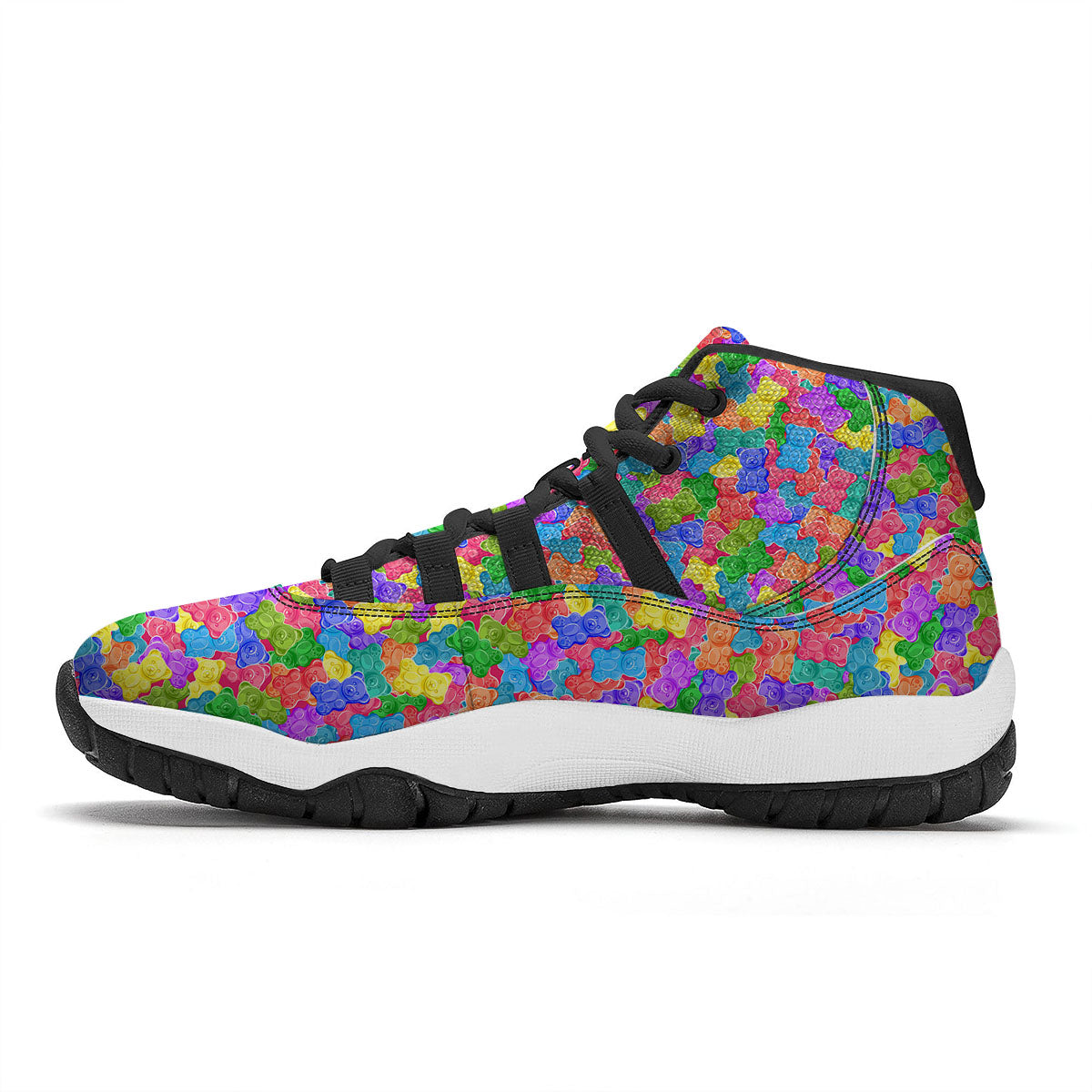 Gummy Bear Colorful Print Black Bball Shoes-grizzshop