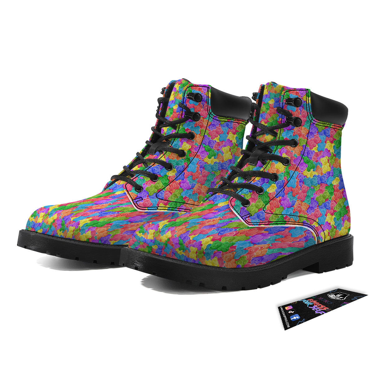 Gummy Bear Colorful Print Boots-grizzshop
