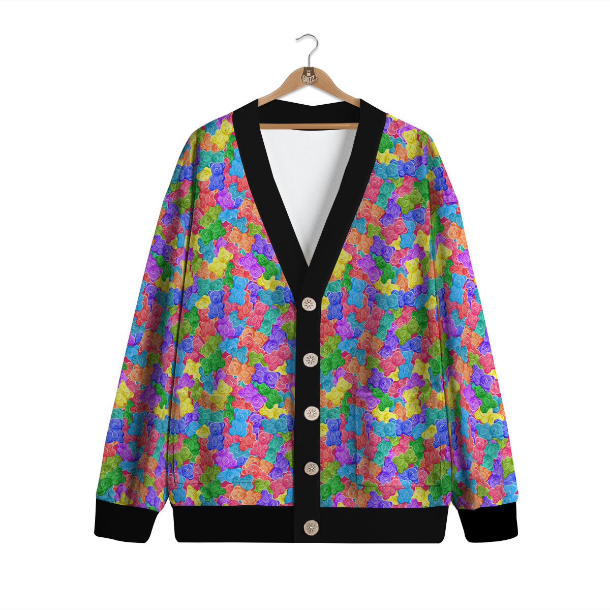 Gummy Bear Colorful Print Cardigan-grizzshop