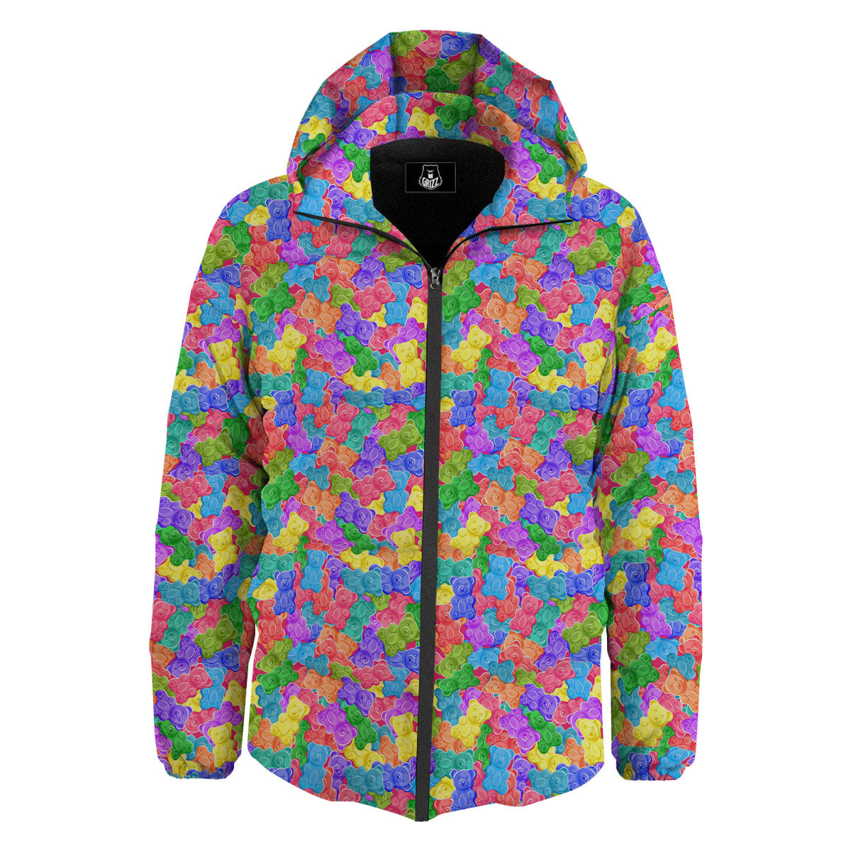 Gummy Bear Colorful Print Down Jacket-grizzshop
