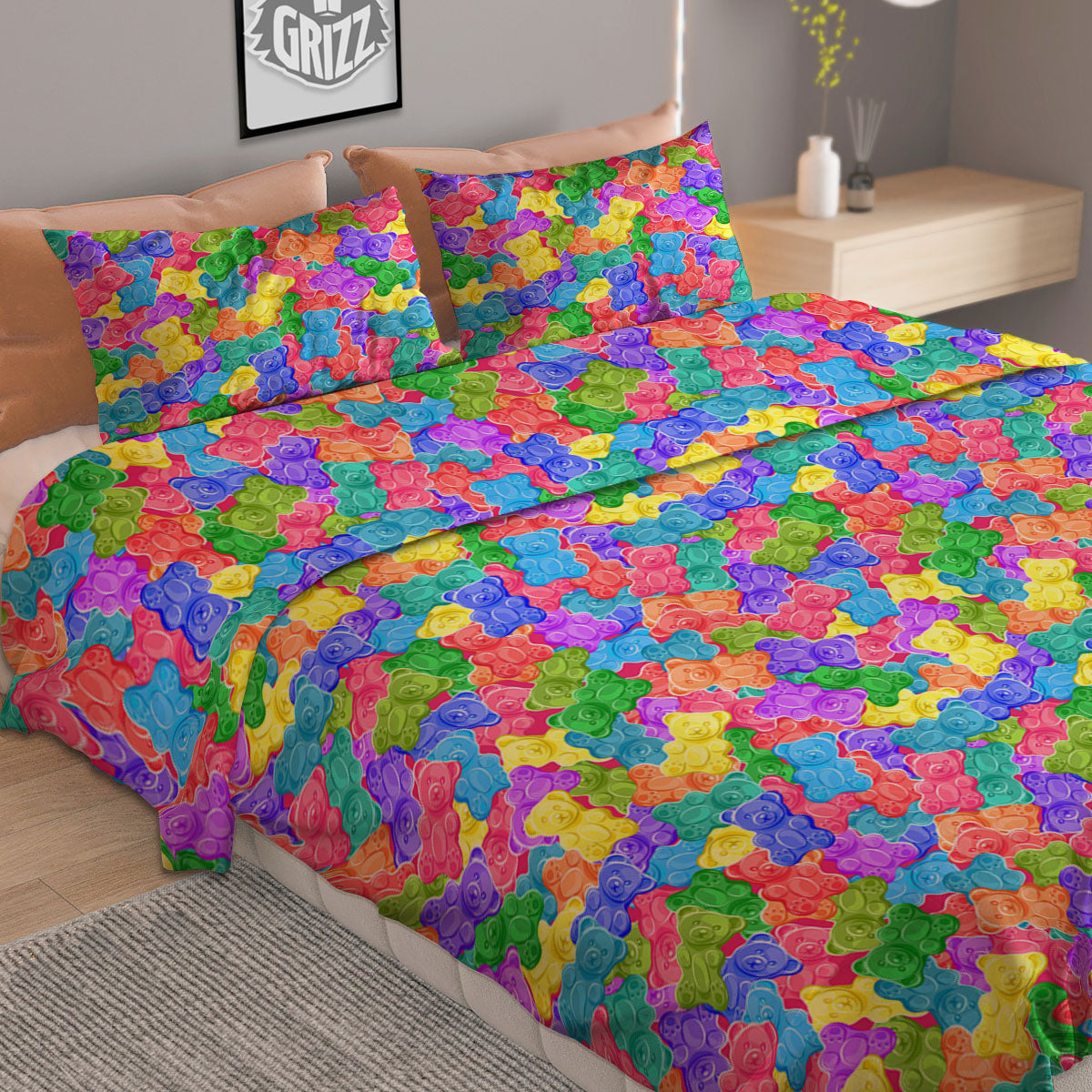 Gingham White And Grey Print Pattern Duvet Cover Bedding Set