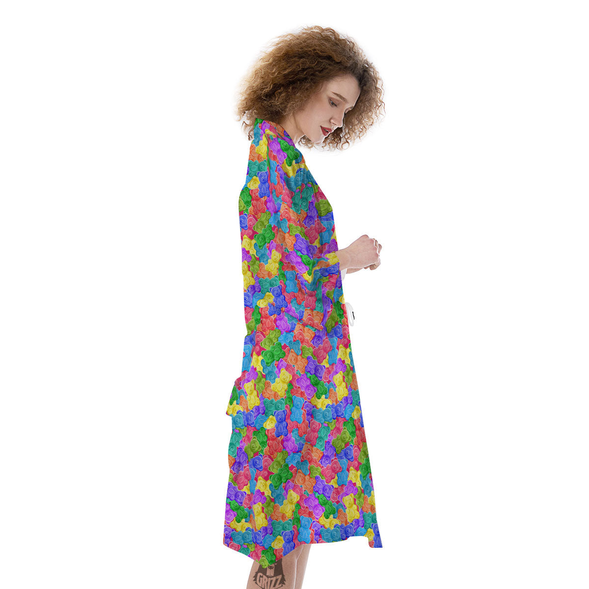 Gummy Bear Colorful Print Kimono-grizzshop
