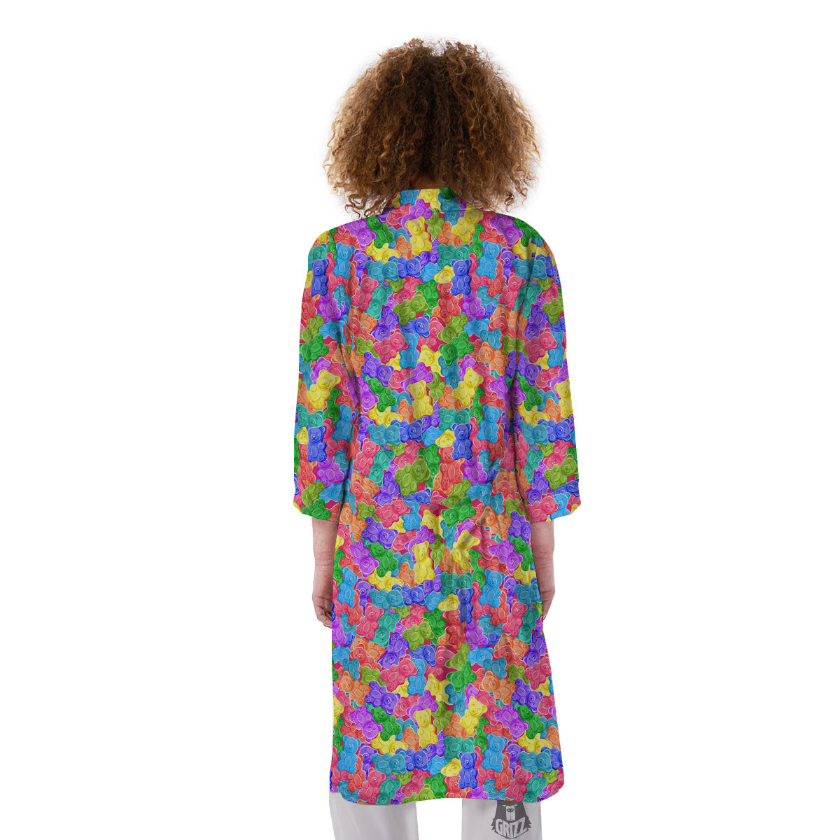 Gummy Bear Colorful Print Kimono-grizzshop