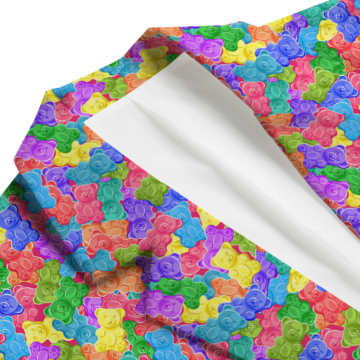 Gummy Bear Colorful Print Men's Blazer-grizzshop