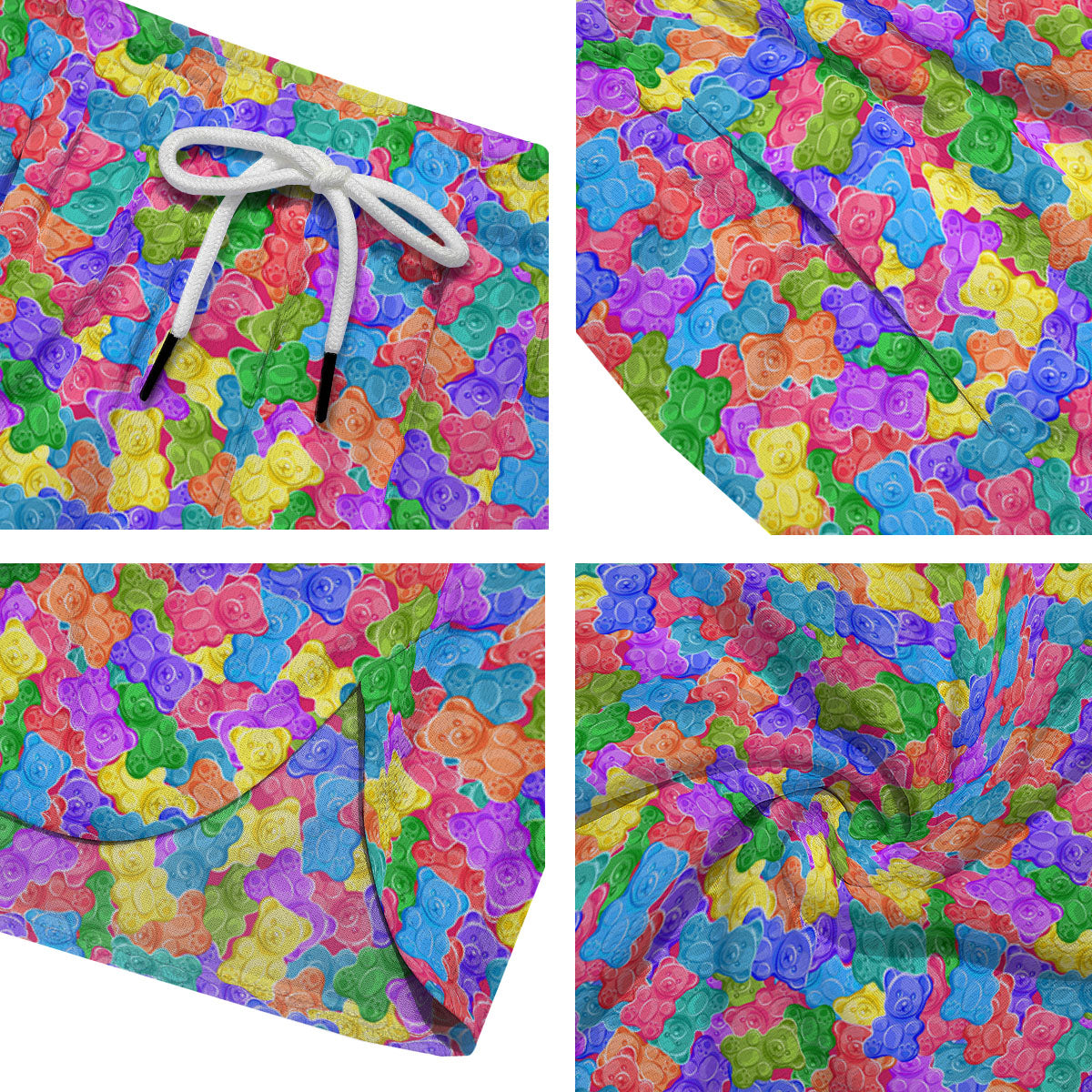 Gummy Bear Colorful Print Men's Running Shorts-grizzshop