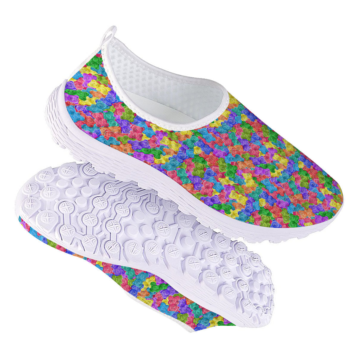 Gummy Bear Colorful Print Nurse Shoes-grizzshop