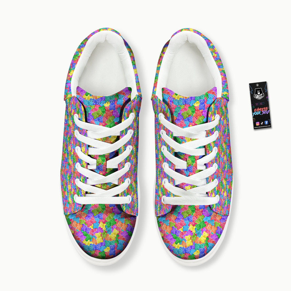 Gummy Bear Colorful Print Platform Shoes-grizzshop