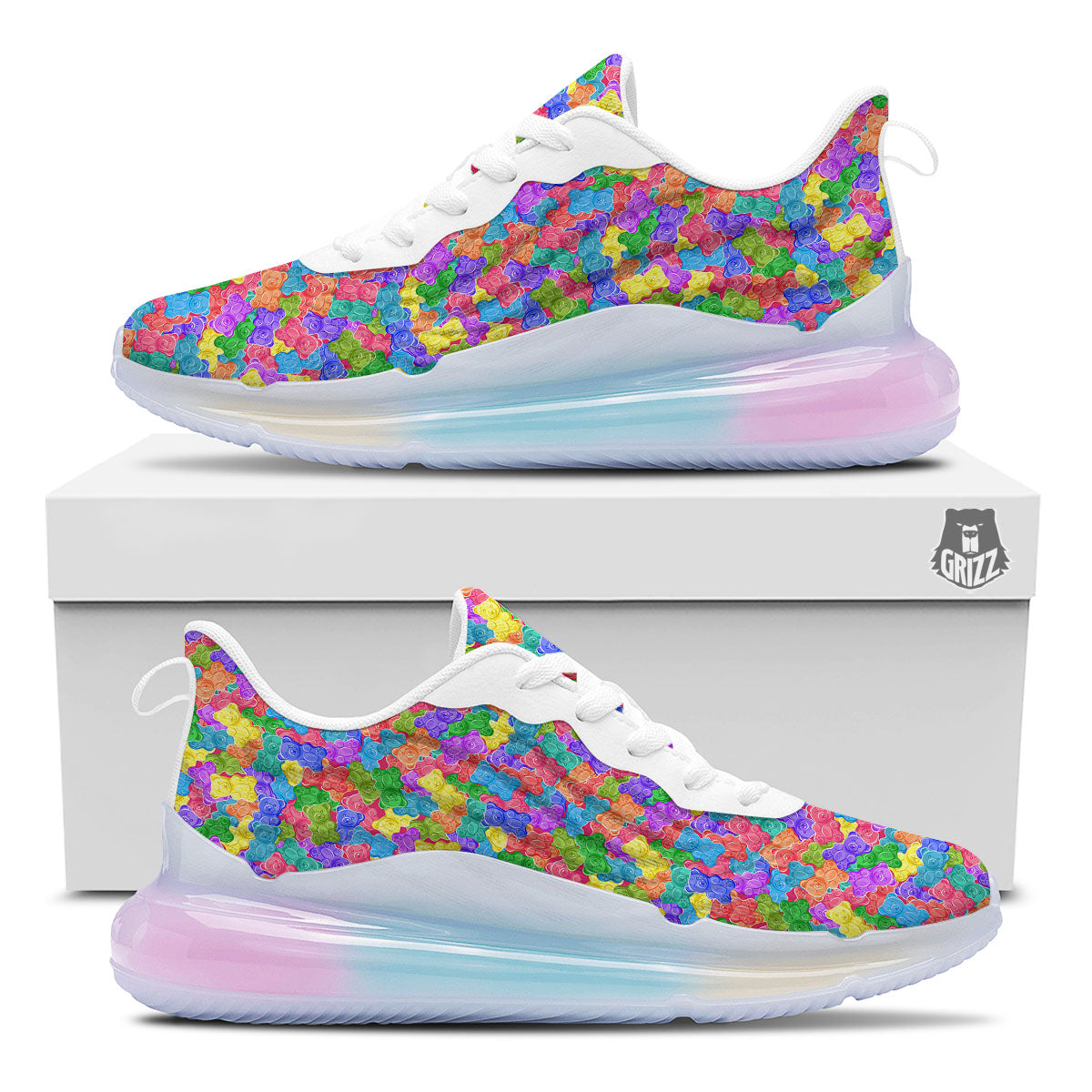 Gummy Bear Colorful Print Running Sneakers-grizzshop
