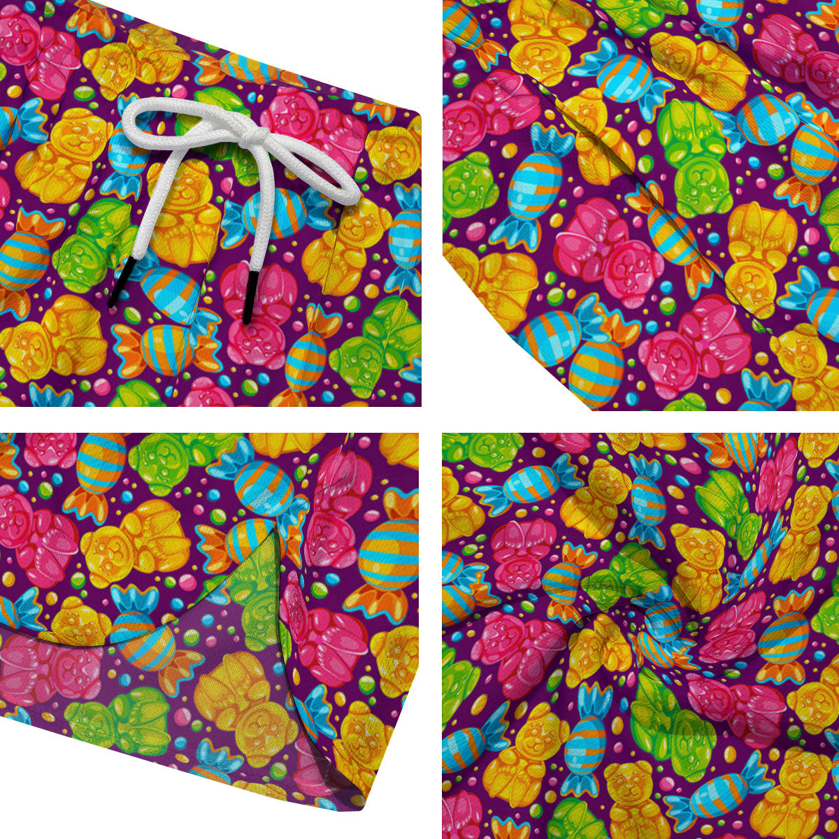 Gummy Colorful Print Men's Running Shorts-grizzshop