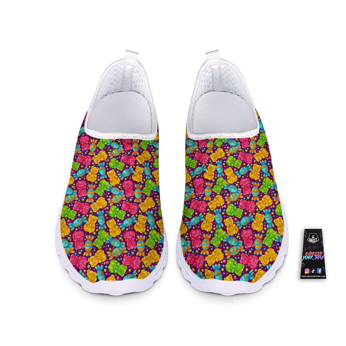 Gummy Colorful Print Nurse Shoes-grizzshop