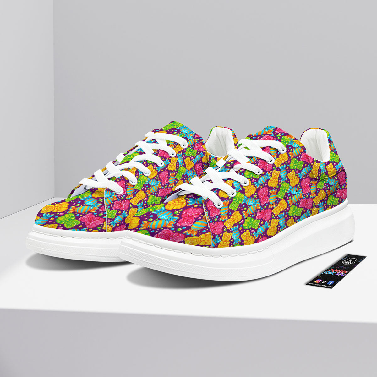 Gummy Colorful Print Platform Shoes-grizzshop