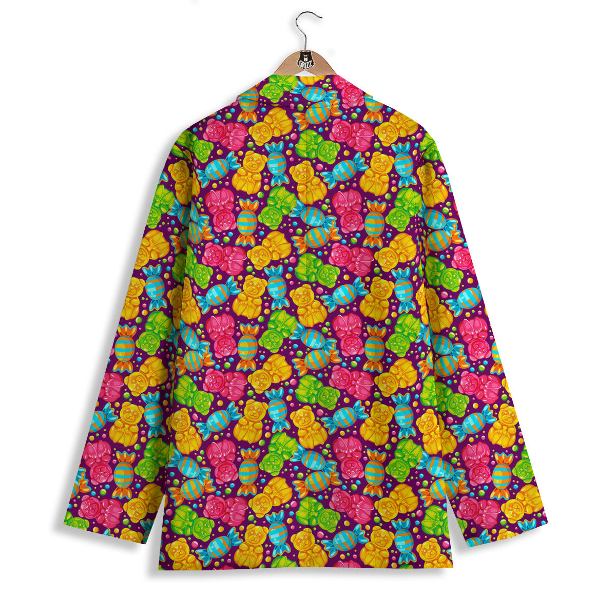Gummy Colorful Print Women's Blazer-grizzshop