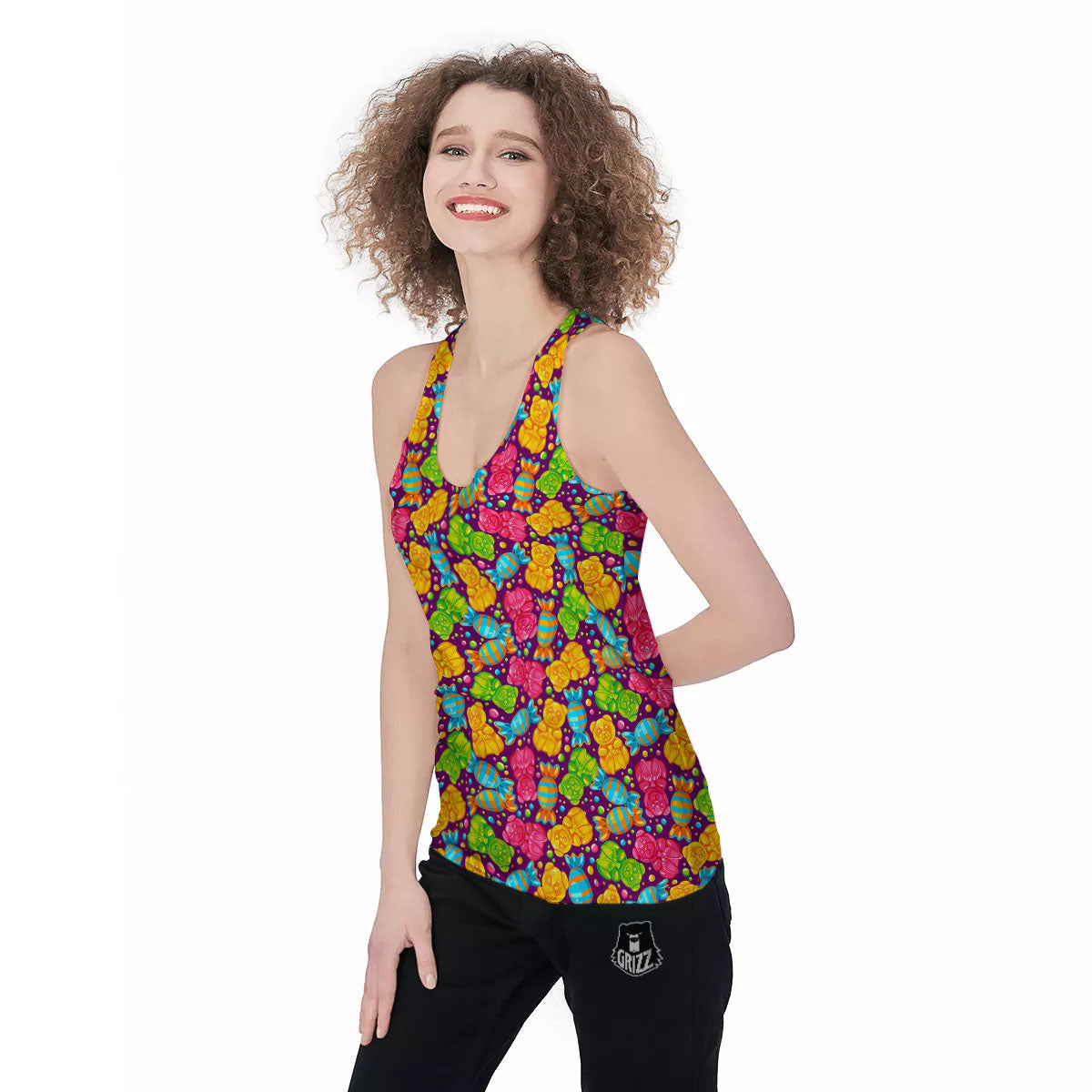 Gummy Colorful Print Women's Racerback Tank Top-grizzshop