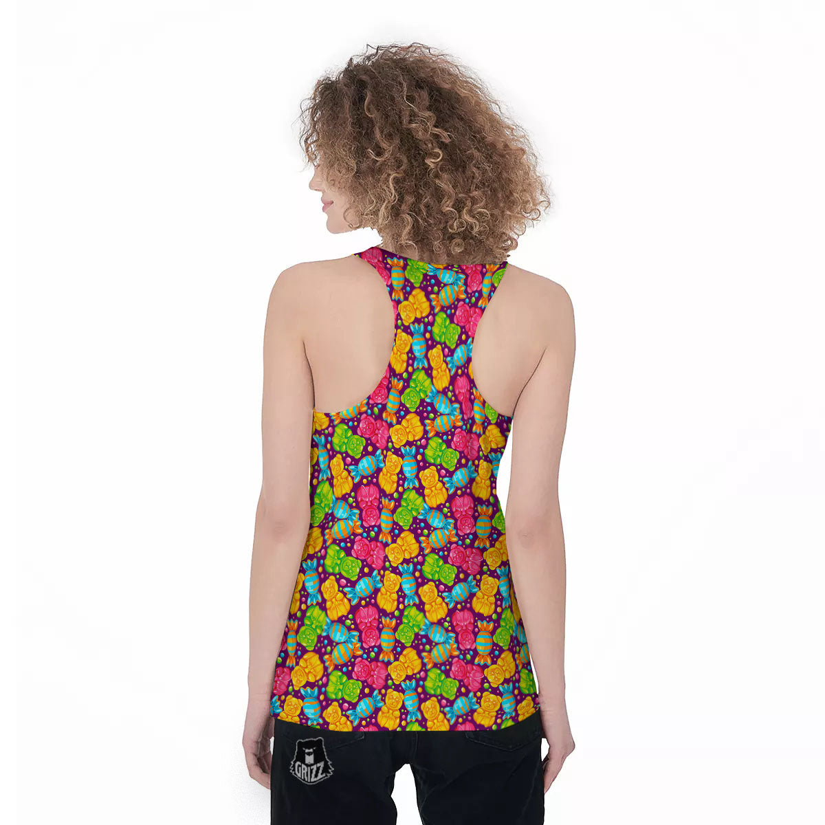 Gummy Colorful Print Women's Racerback Tank Top-grizzshop