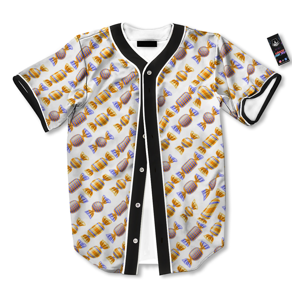 Gummy Yummy Print Pattern Baseball Jersey-grizzshop