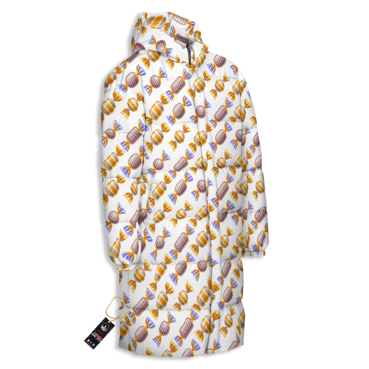 Gummy Yummy Print Pattern Long Down Jacket-grizzshop