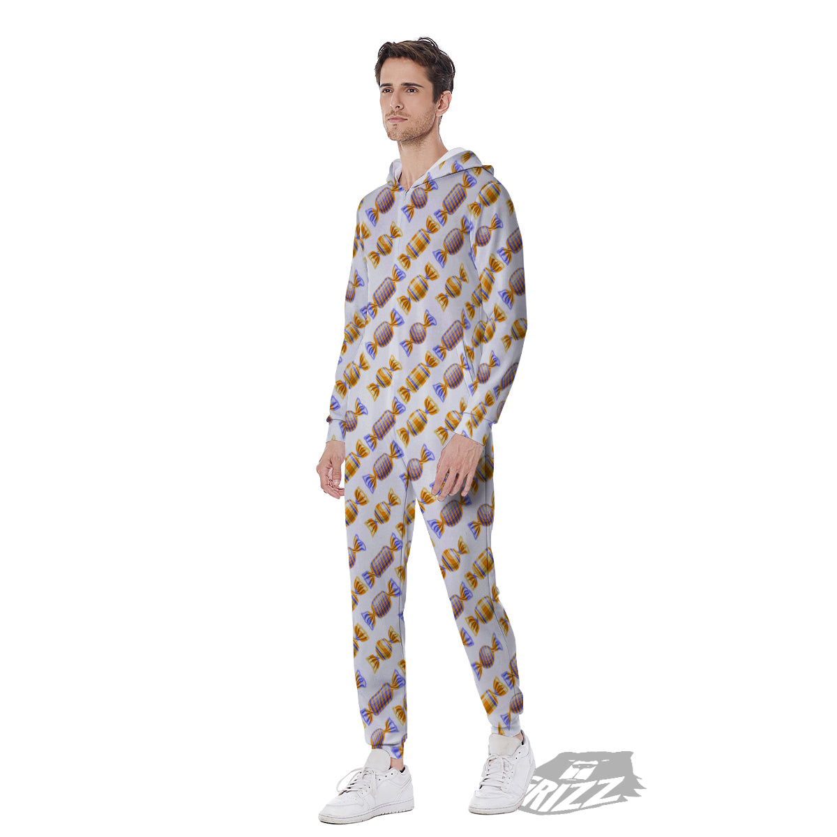 Gummy Yummy Print Pattern Men's Jumpsuit-grizzshop