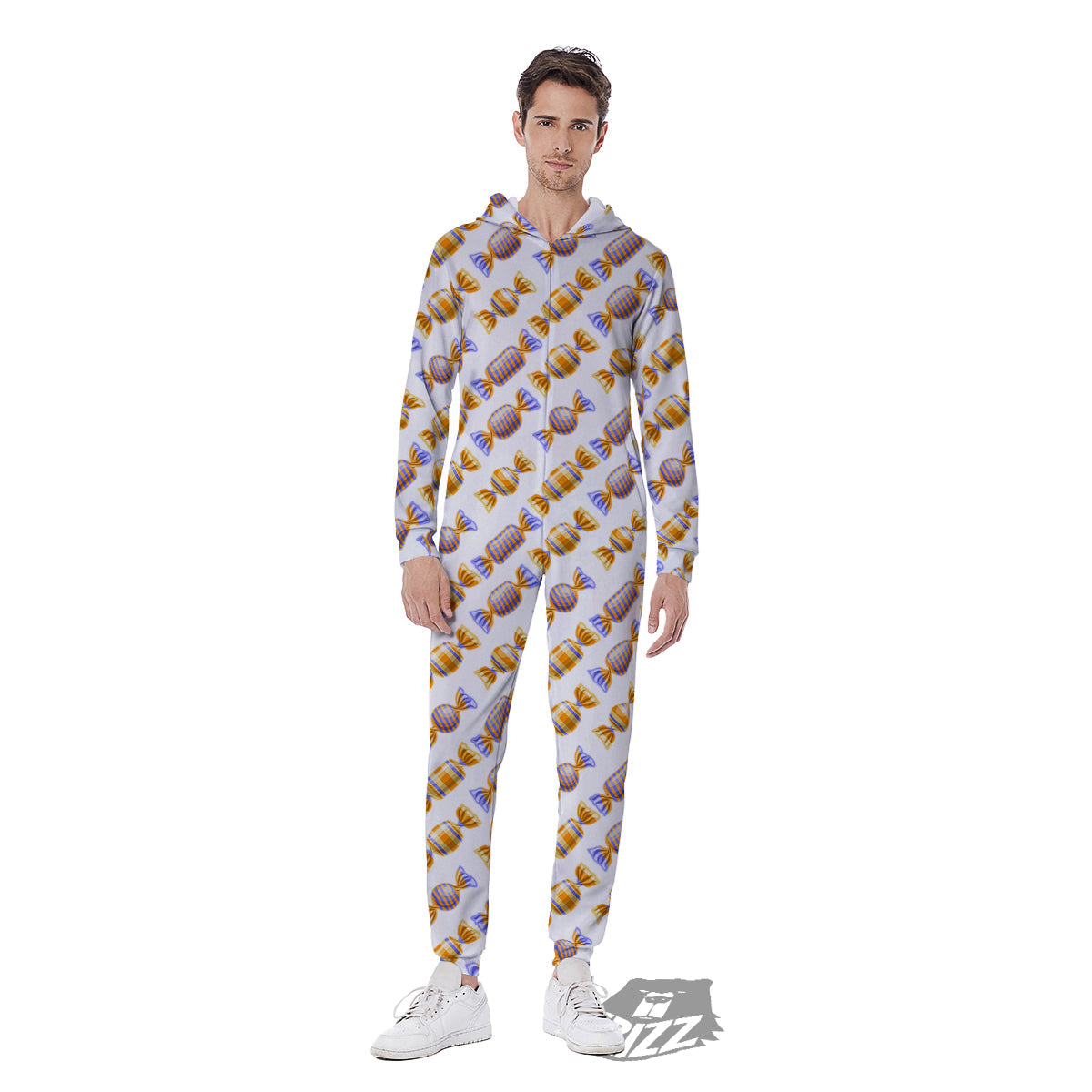 Gummy Yummy Print Pattern Men's Jumpsuit-grizzshop