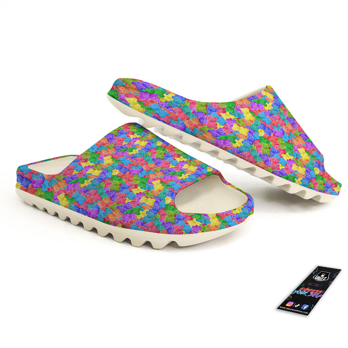 Gummy Bear Colorful Print Sandals-grizzshop
