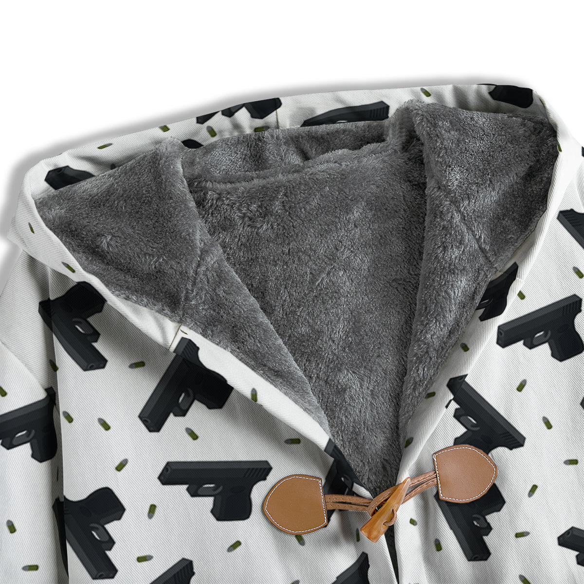 Gun Bullet White And Black Print Pattern Men's Windbreaker Jacket-grizzshop