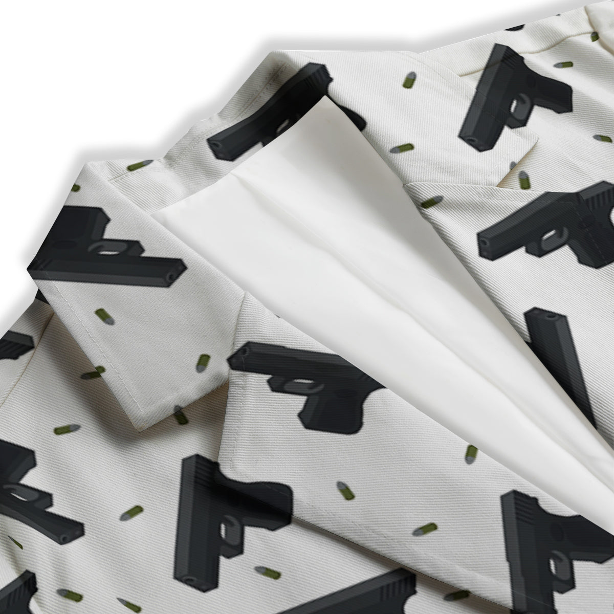 Gun Bullet White And Black Print Pattern Women's Blazer-grizzshop