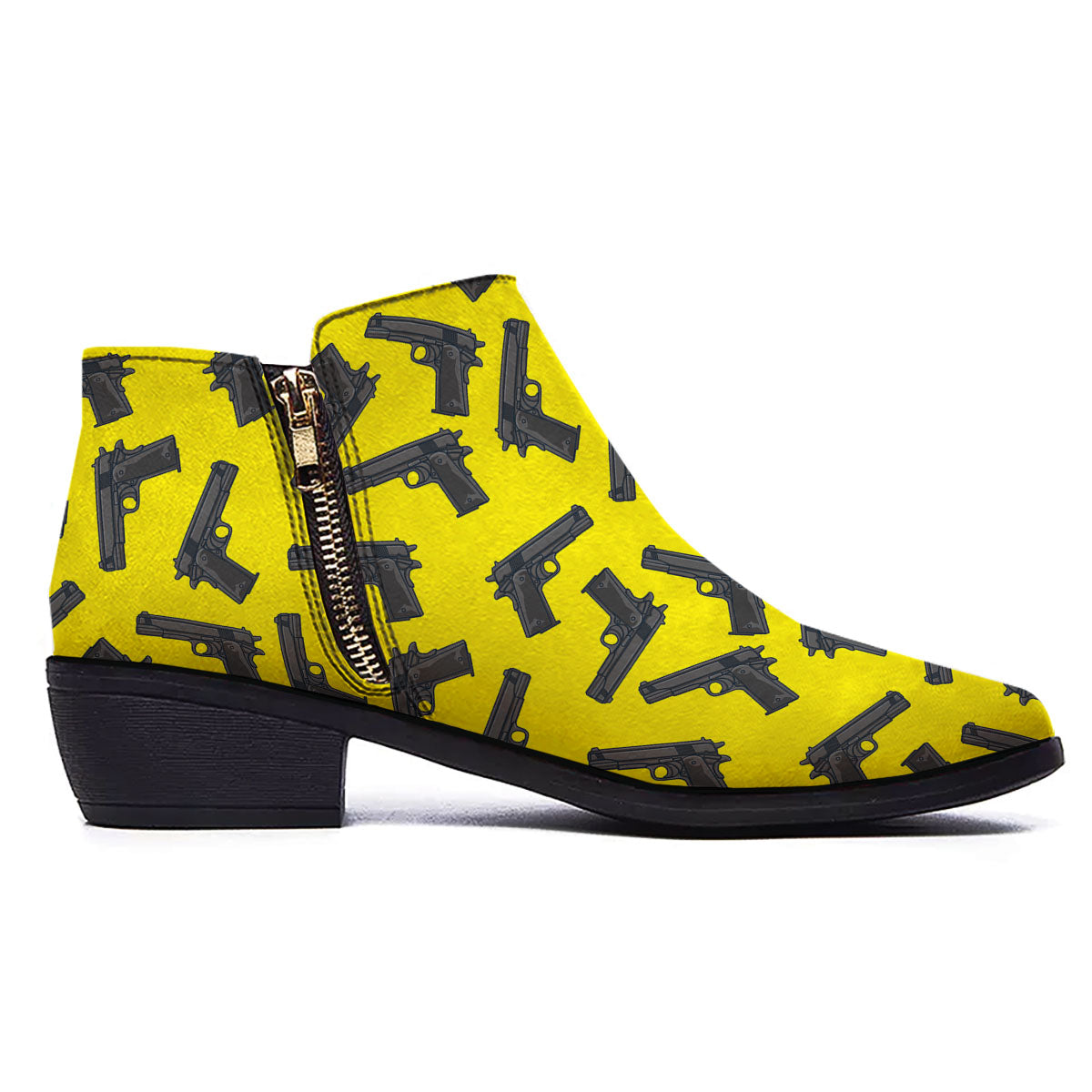 Guns Military Print Pattern Ankle Boots-grizzshop