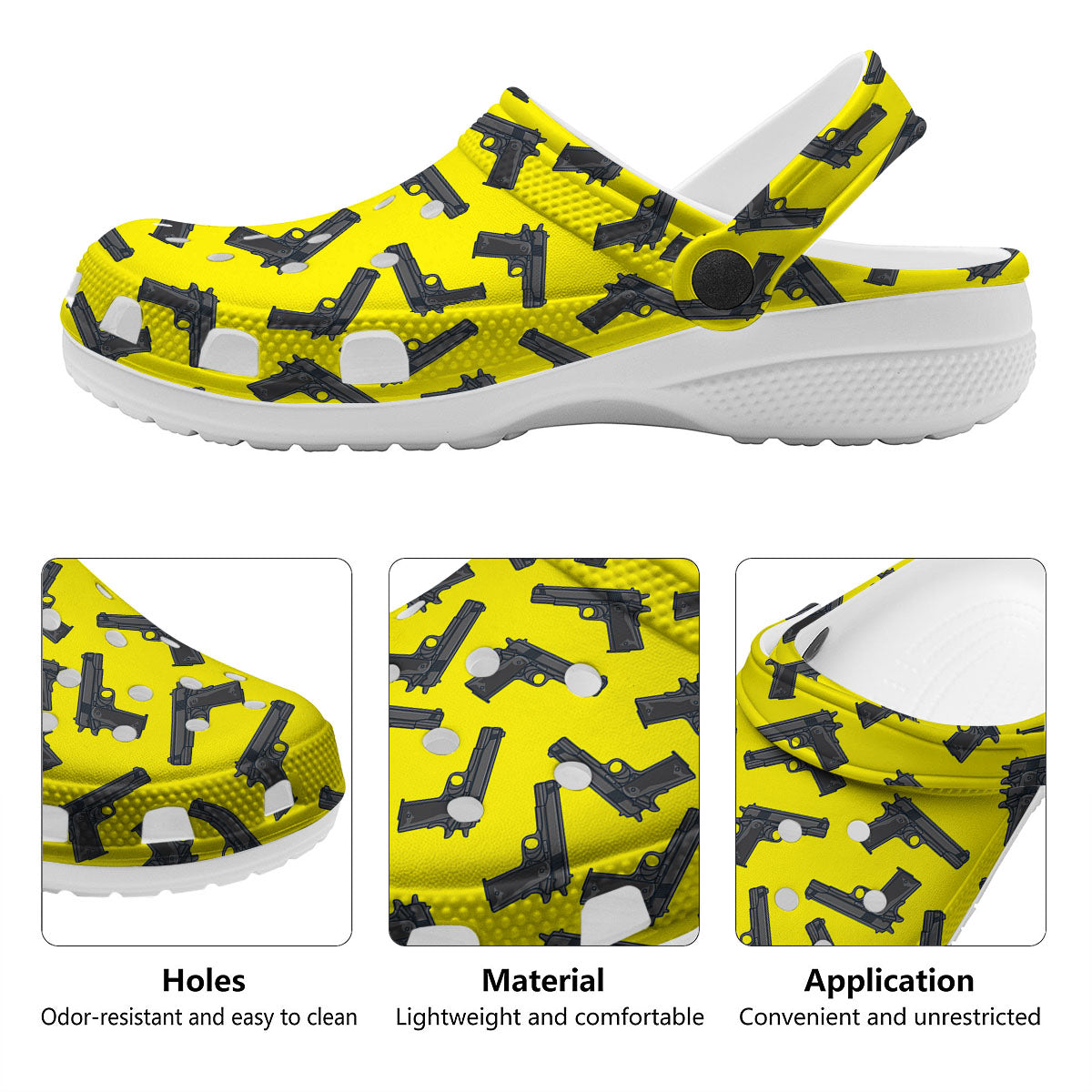 Guns Military Print Pattern Clog-grizzshop