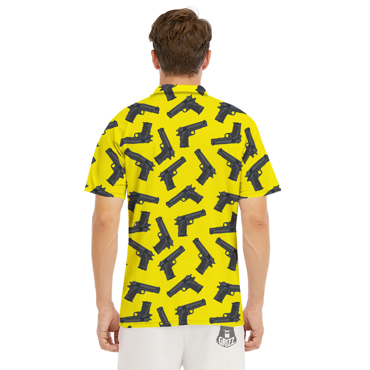 Guns Military Print Pattern Men's Golf Shirts-grizzshop